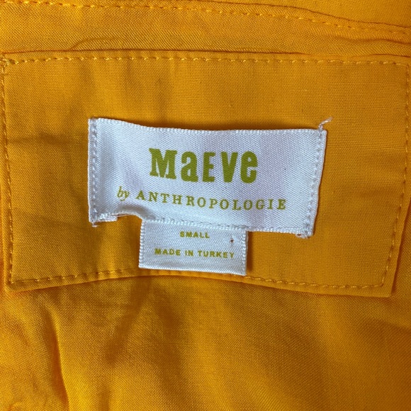 Anthropologie Maeve Orange Sleeveless Bow Trim Crop Top S - Picture 5 of 6